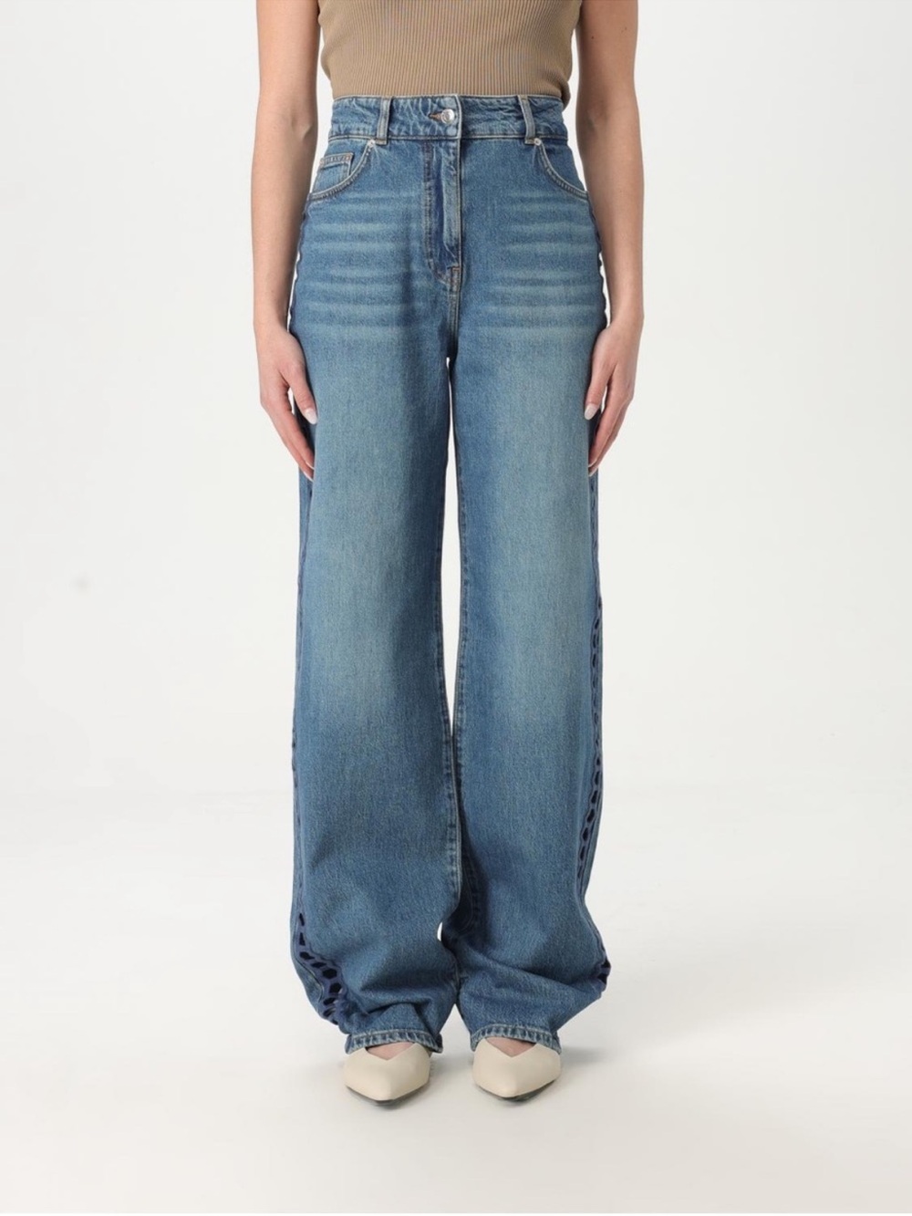 IRO Paris AW065 Jeans NWT Sz
38 Wide Leg Cutout Denim